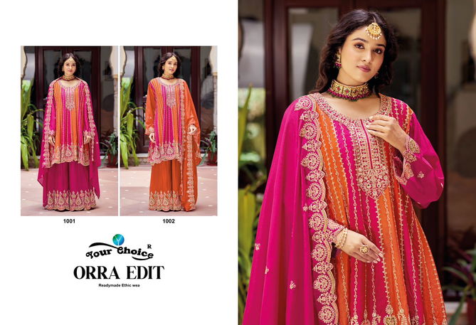 Orra 4 Chinon Wedding Wear Readymade Suits Wholesale Price In Surat